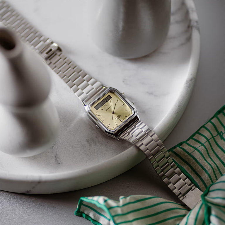 AQ-230A-9AMQYES Casio Vintage - Edgy Collection Champán