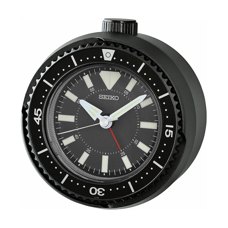 QHE207‑K – Reloj Despertador Seiko / Negro Metálico