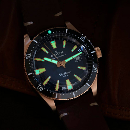 80126-BRN-BUIDR - Edox SkyDiver Date Automatic EDICIÓN LIMITADA
