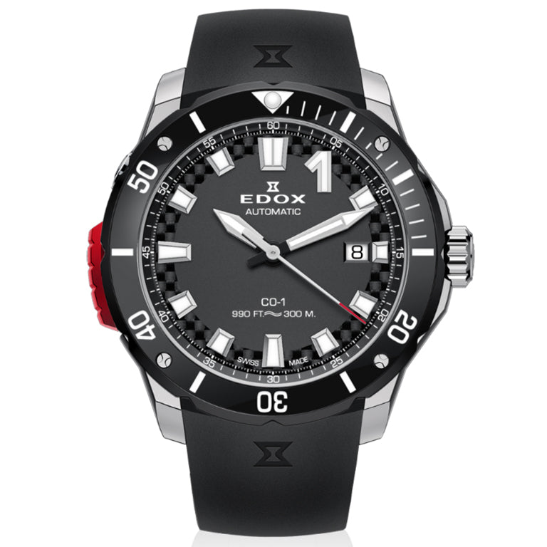 80137-3NR-CANN - Edox  CO-1 Date Automático Negro