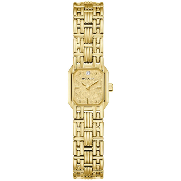 97P184 - Bulova Gold Quartz Sapphire Diamond