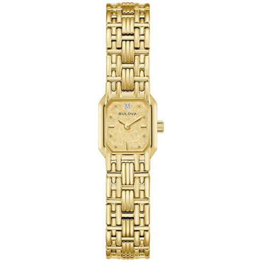 97P184 - Bulova Gold Quartz Sapphire Diamond
