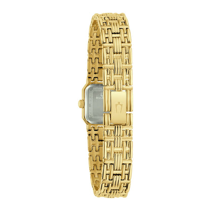 97P184 - Bulova Gold Quartz Sapphire Diamond