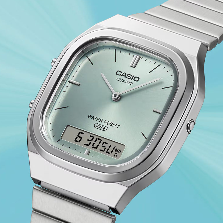 AQ-240E-2AEF - Casio Vintage - Edgy Collection - Turquesa