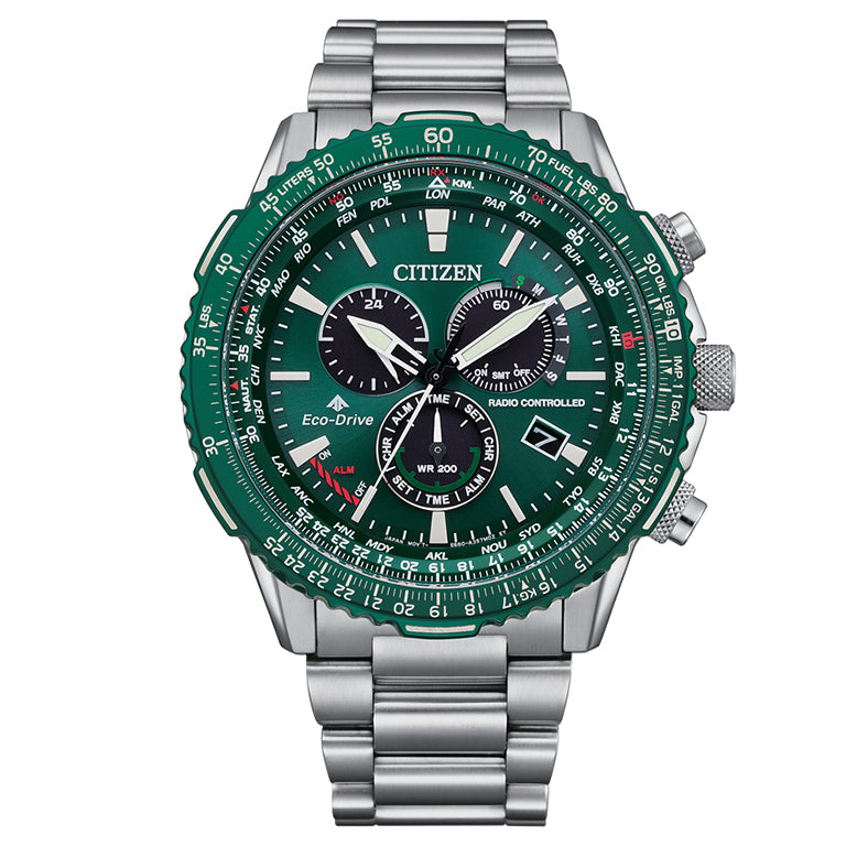 CB5004-59W - Citizen Crono Pilot Radiocontrolado Eco-Drive