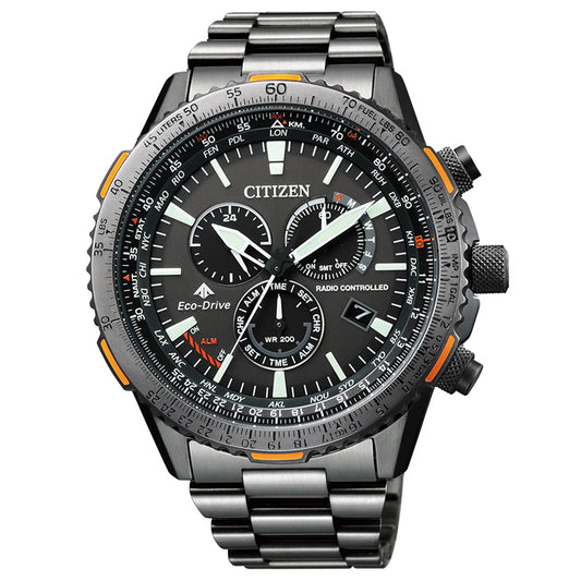 CB5007-51 - Citizen Crono Pilot Radiocontrolado Eco-Drive