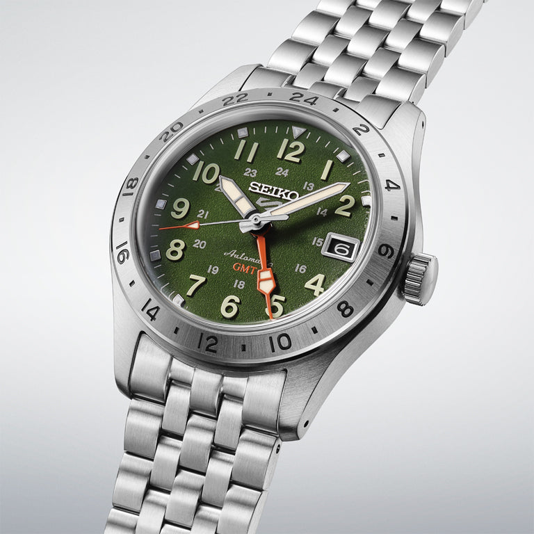 Seiko 5 Sports Field GMT esfera verde HDB001K1 - vista 2