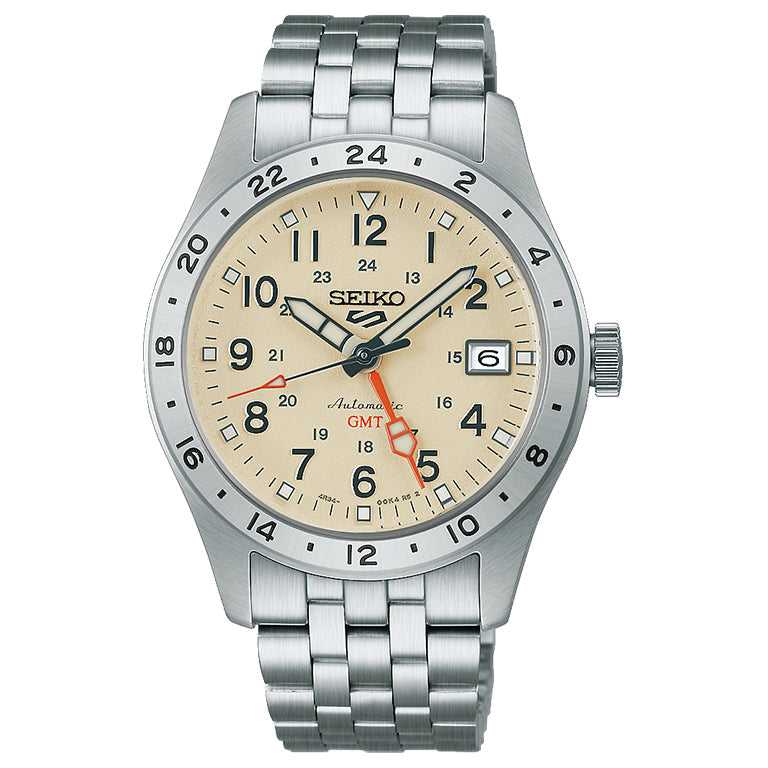 Seiko 5 Sports Field GMT esfera crema HDB002K1 - vista frontal