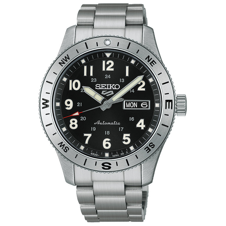 Seiko 5 Sports Field 41mm esfera negra HDB006K1 - vista frontal