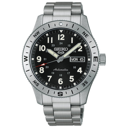 Seiko 5 Sports Field 41mm esfera negra HDB006K1 - vista frontal
