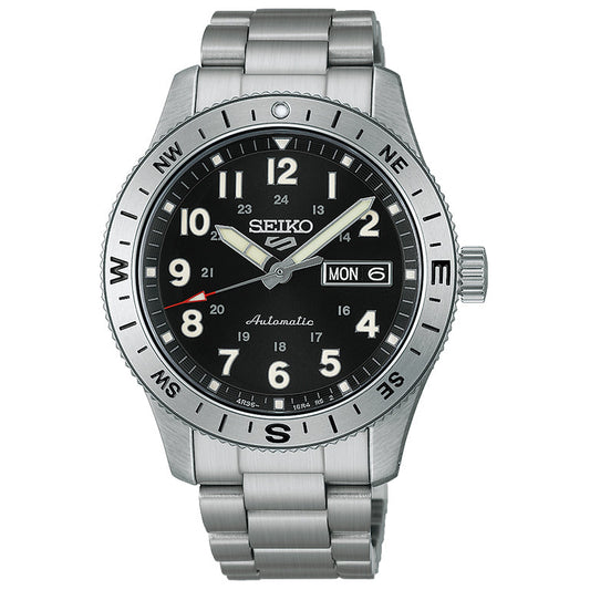Seiko 5 Sports Field 41mm esfera negra HDB006K1 - vista frontal