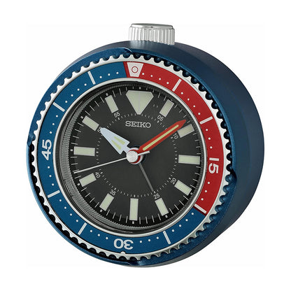 QHE207‑L – Reloj Despertador Seiko / Estilo Diver en Azul y Rojo