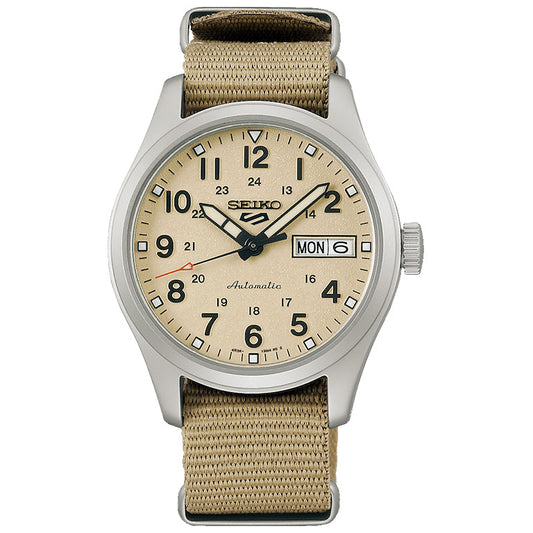 Seiko 5 Sports Midfield Beige SRPJ83K1 - vista frontal
