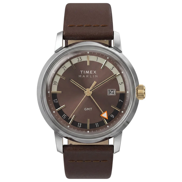 Timex Marlin Quartz GMT piel TW2Y84200 - vista frontal